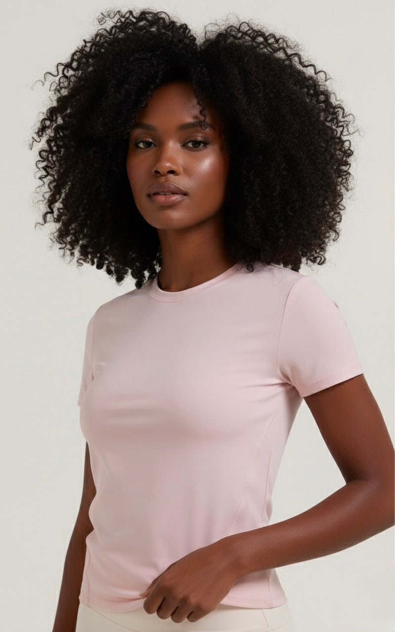 SculptFit Short Sleeve Top | Blush Pink