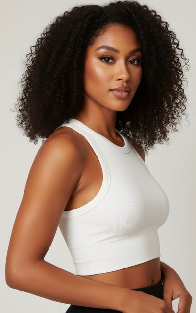 Seamless Ribbed Bralette | White